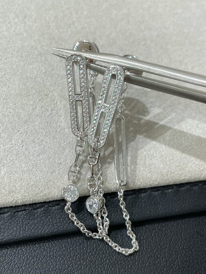 [Rosla]CHAINE CHAOS DIAMOND DROP EARRINGS
