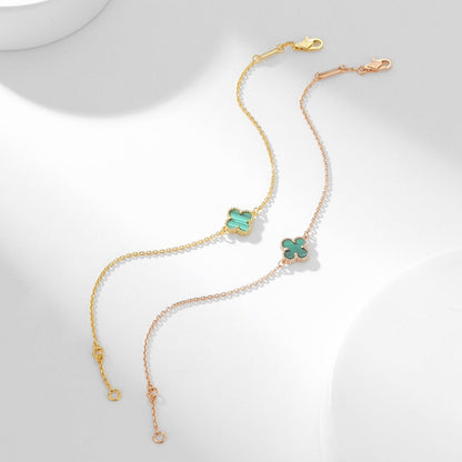 [Rosla]CLOVER BRACELET MALACHITE 1 MOTIF