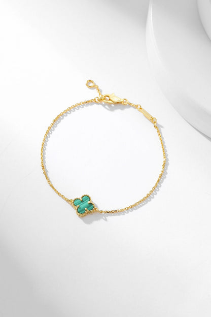 [Rosla]CLOVER BRACELET MALACHITE 1 MOTIF