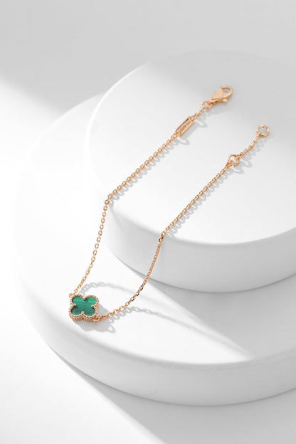 [Rosla]CLOVER BRACELET MALACHITE 1 MOTIF