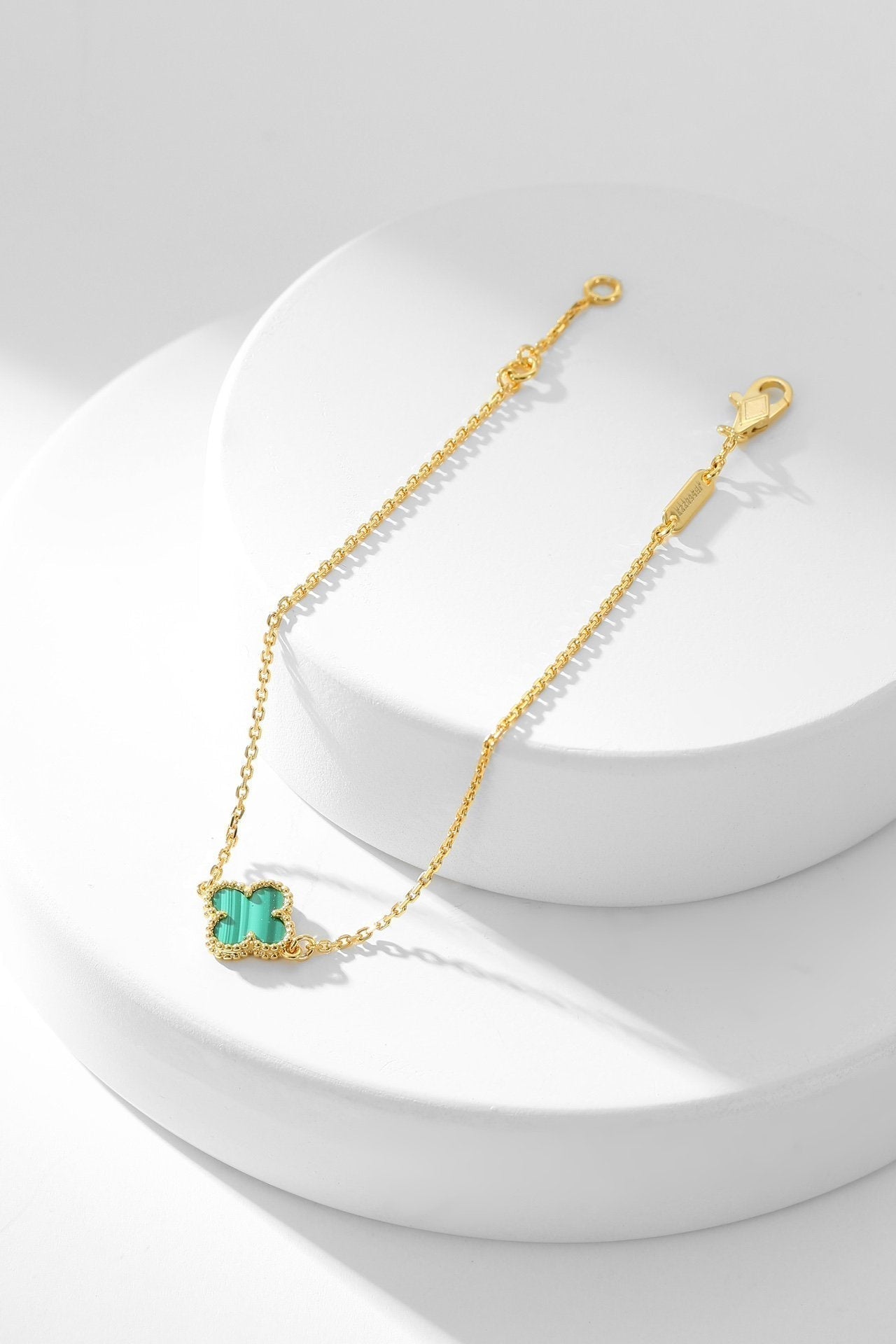 [Rosla]CLOVER BRACELET MALACHITE 1 MOTIF