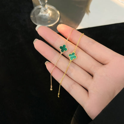 [Rosla]CLOVER BRACELET MALACHITE 1 MOTIF