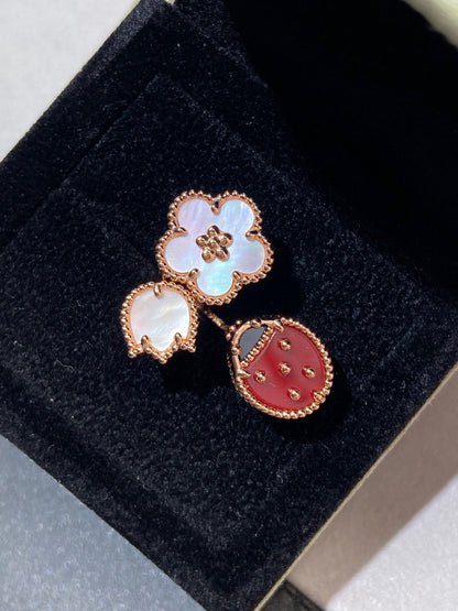 [Rosla]LUCKY 3 MOTIF ROSE GOLD RING