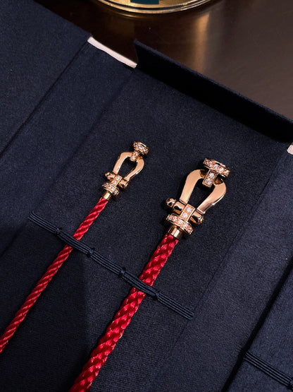 [Rosla]FORCE 10 HALF DIAMOND PINK GOLD RED CORDERI LARGE AND MEDIUM MODEL