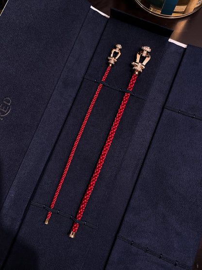 [Rosla]FORCE 10 HALF DIAMOND PINK GOLD RED CORDERI LARGE AND MEDIUM MODEL