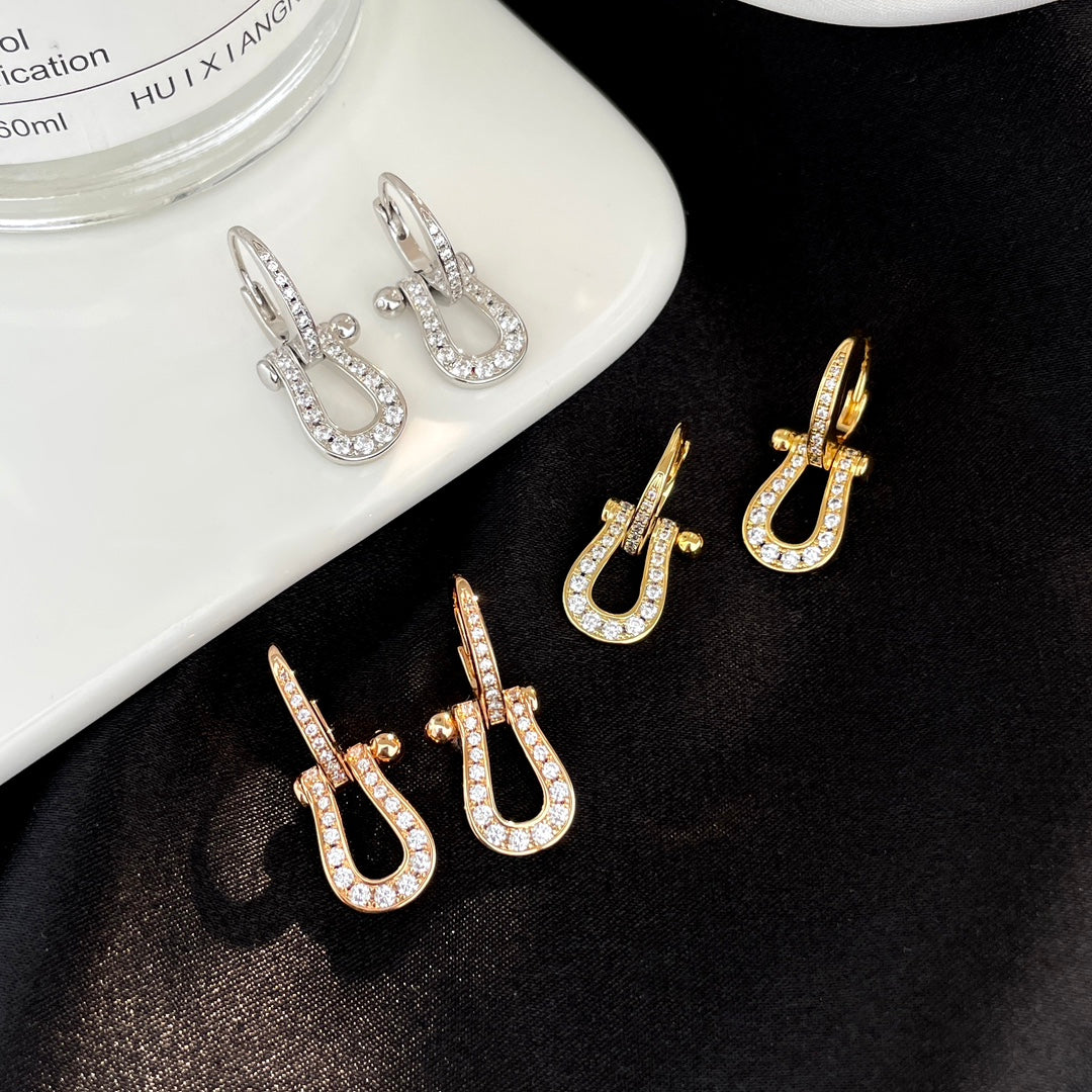 [Rosla]FORCE 10 FULL DIAMOND DROP EARRINGS MEDIUM MODEL