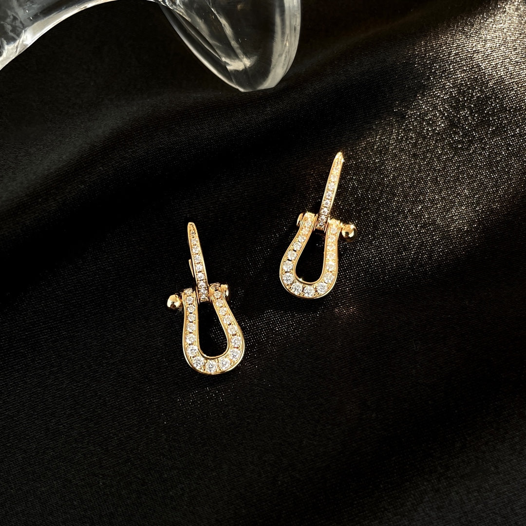 [Rosla]FORCE 10 FULL DIAMOND DROP EARRINGS MEDIUM MODEL