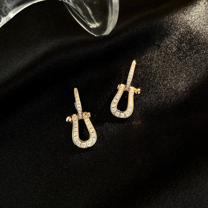 [Rosla]FORCE 10 FULL DIAMOND DROP EARRINGS MEDIUM MODEL