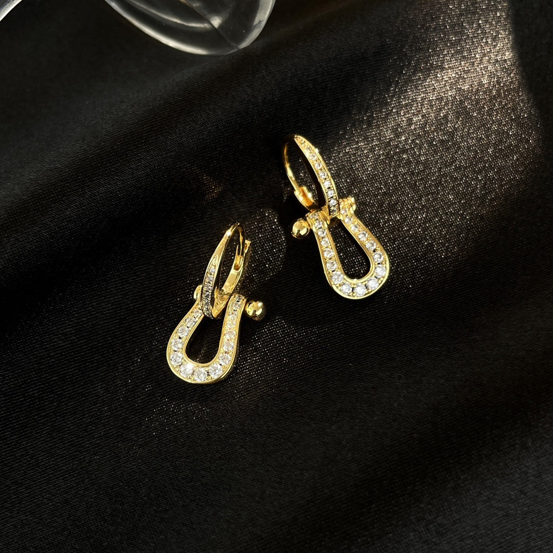 [Rosla]FORCE 10 FULL DIAMOND DROP EARRINGS MEDIUM MODEL