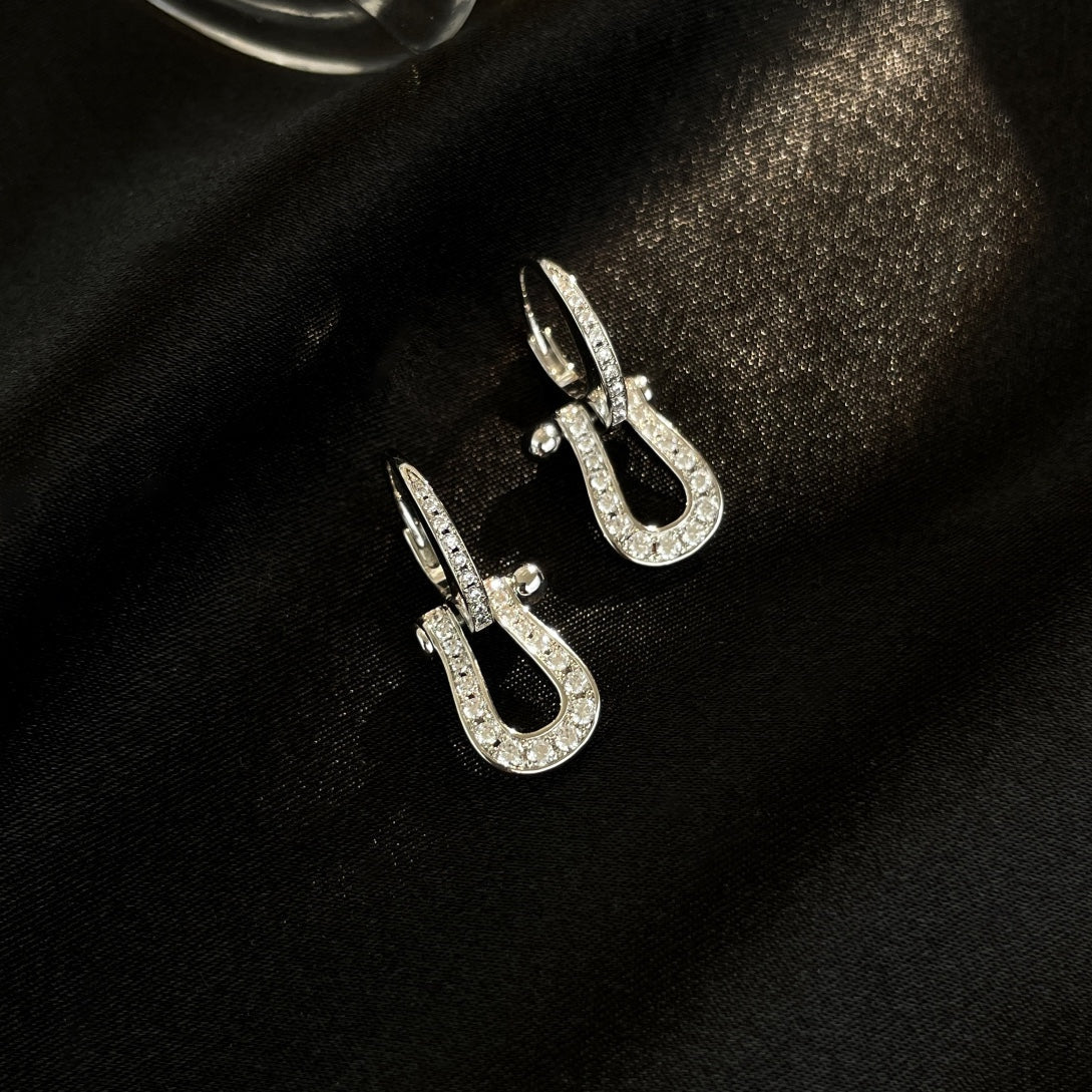 [Rosla]FORCE 10 FULL DIAMOND DROP EARRINGS MEDIUM MODEL