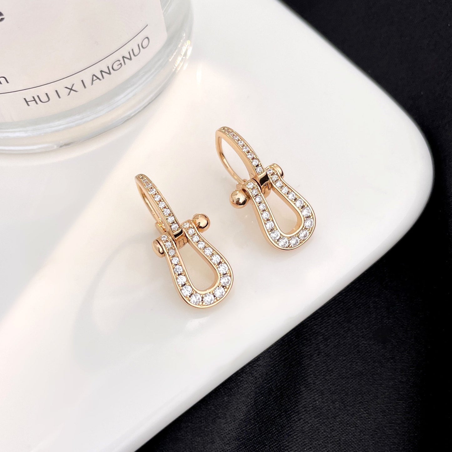[Rosla]FORCE 10 FULL DIAMOND DROP EARRINGS MEDIUM MODEL
