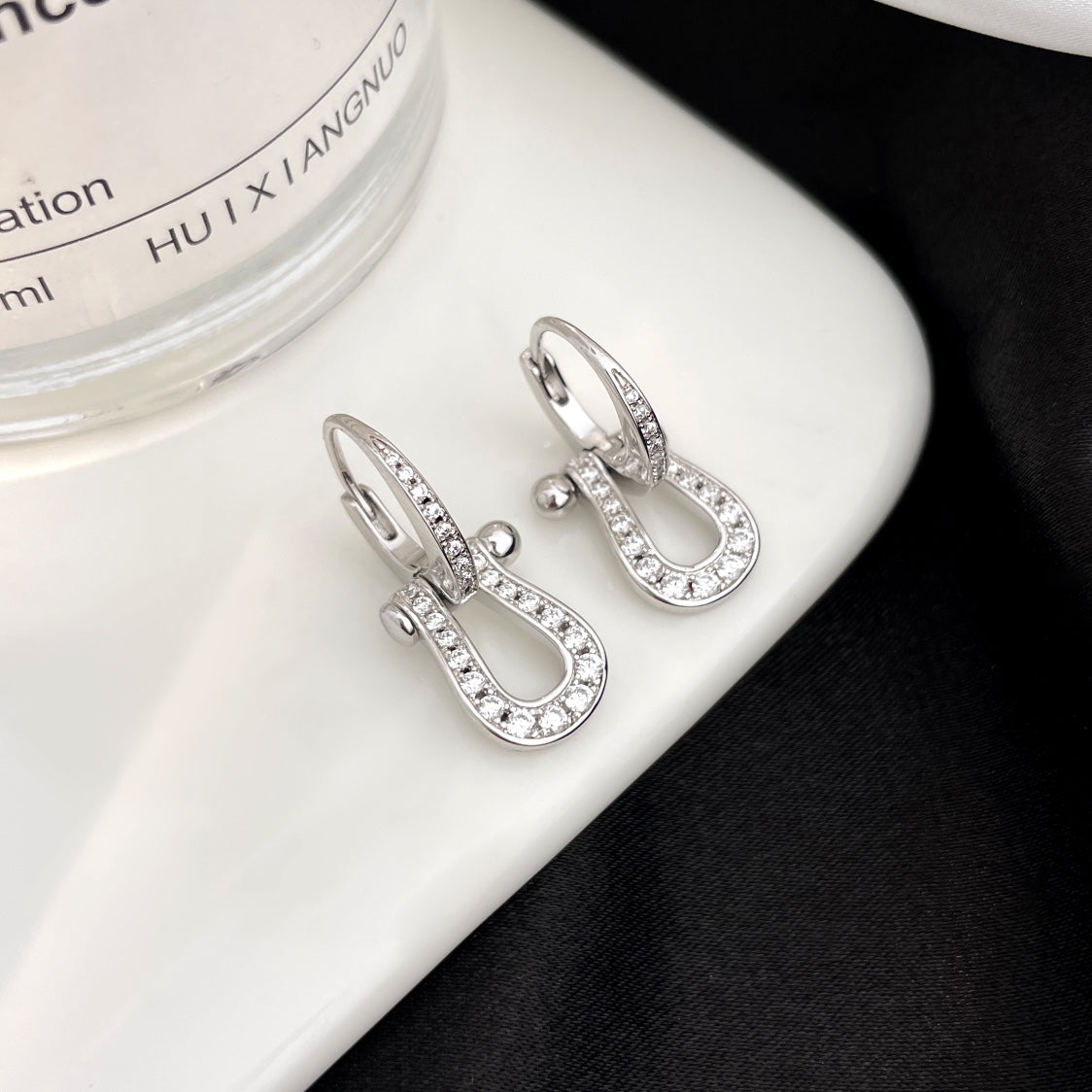 [Rosla]FORCE 10 FULL DIAMOND DROP EARRINGS MEDIUM MODEL