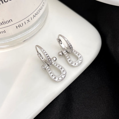 [Rosla]FORCE 10 FULL DIAMOND DROP EARRINGS MEDIUM MODEL