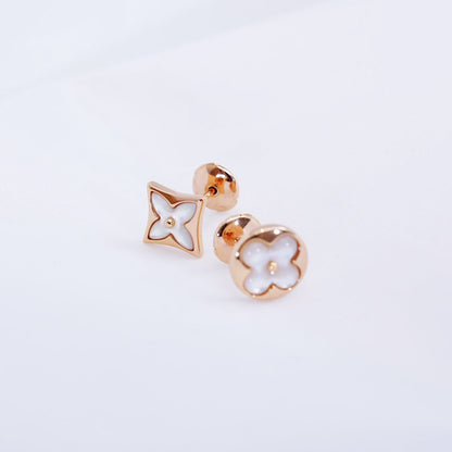 [Rosla]STAR AND SUN PINK GOLD MOP STUD EARRINGS