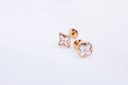 [Rosla]STAR AND SUN PINK GOLD MOP STUD EARRINGS
