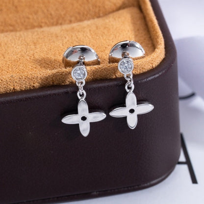 [Rosla]VIDYLLE SILVER DIAMOND MINI DROP EARRINGS