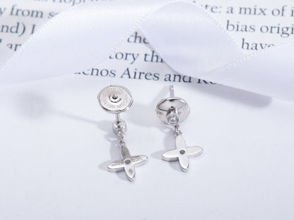 [Rosla]VIDYLLE SILVER DIAMOND MINI DROP EARRINGS