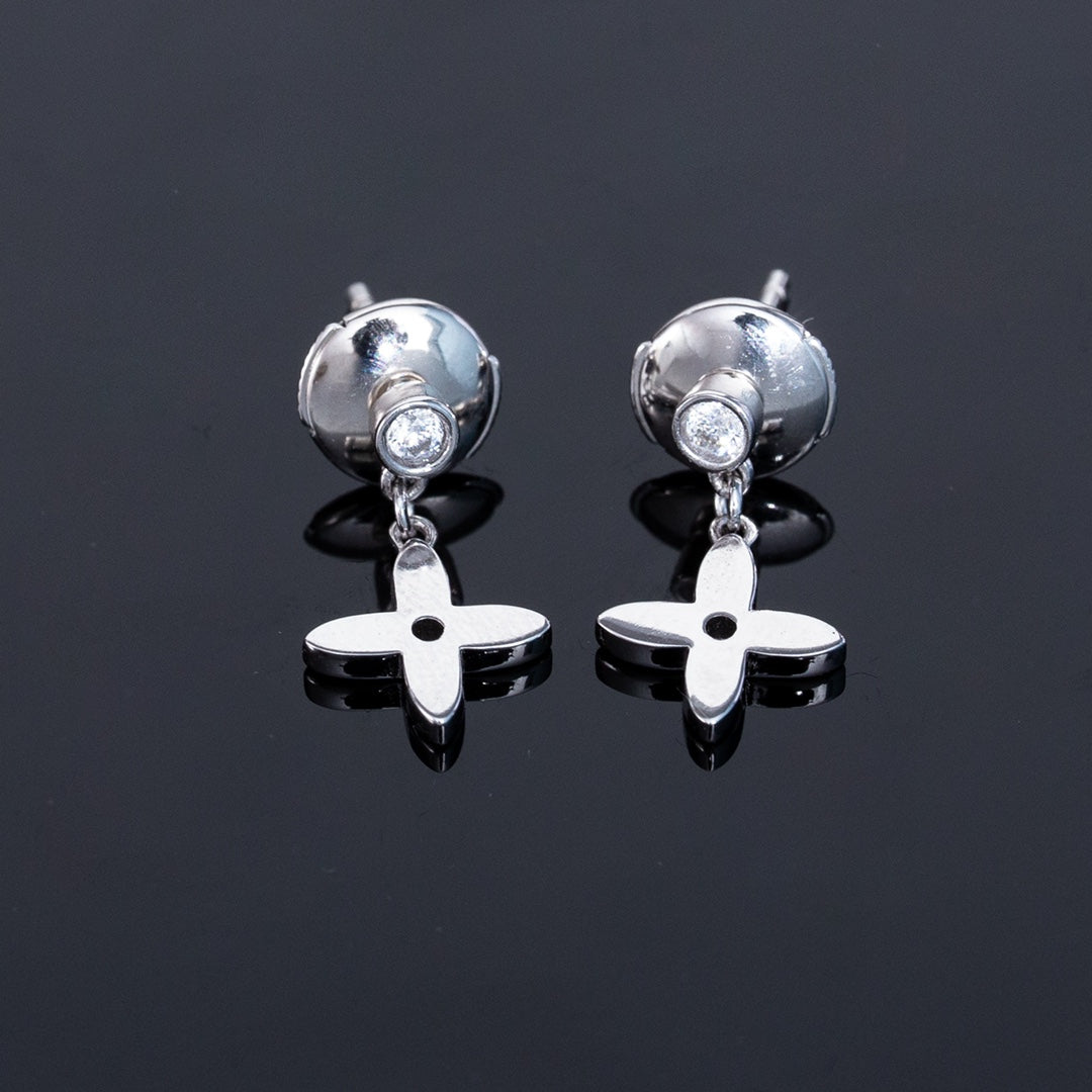 [Rosla]VIDYLLE SILVER DIAMOND MINI DROP EARRINGS