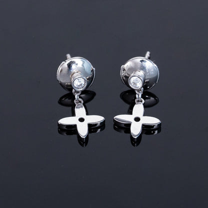 [Rosla]VIDYLLE SILVER DIAMOND MINI DROP EARRINGS