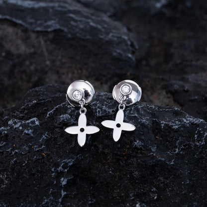 [Rosla]VIDYLLE SILVER DIAMOND MINI DROP EARRINGS