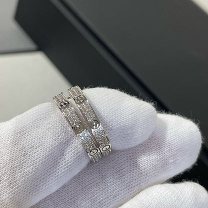 [Rosla]LOVE DIAMOND SILVER HOOP EARRINGS