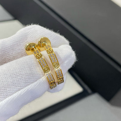 [Rosla]LOVE DIAMOND GOLD HOOP EARRINGS