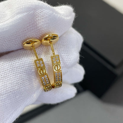 [Rosla]LOVE DIAMOND GOLD HOOP EARRINGS