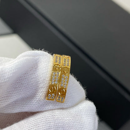 [Rosla]LOVE DIAMOND GOLD HOOP EARRINGS