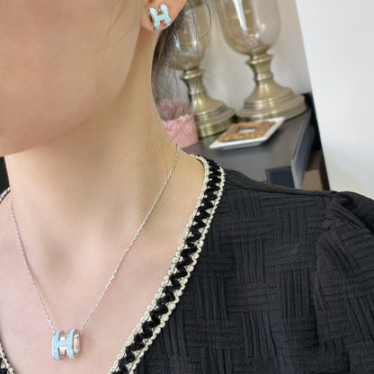 [Rosla]POP H SKY BLUE NECKLACE
