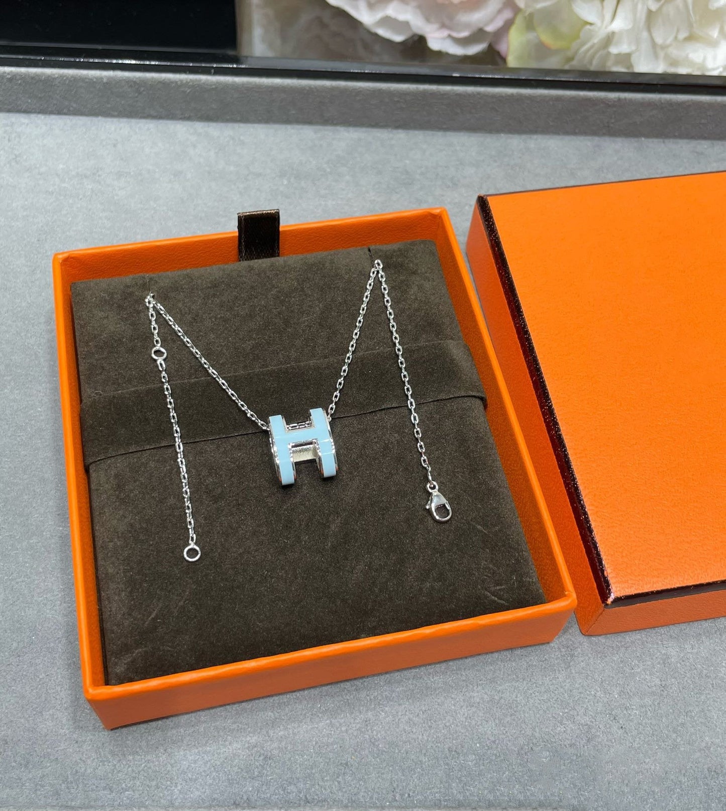 [Rosla]POP H SKY BLUE NECKLACE