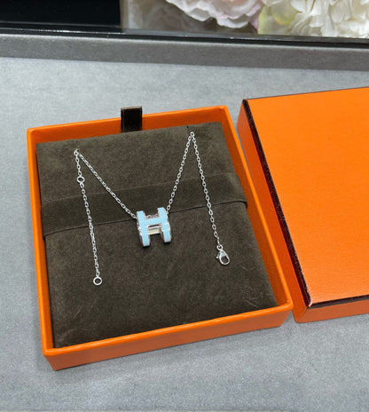 [Rosla]POP H SKY BLUE NECKLACE