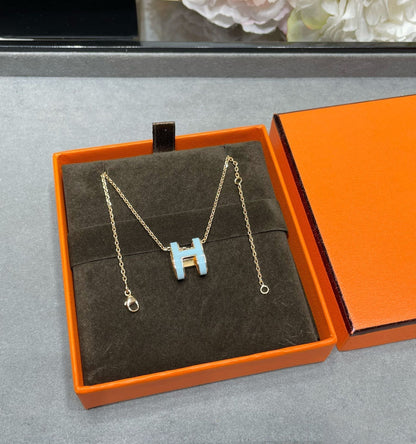 [Rosla]POP H SKY BLUE NECKLACE