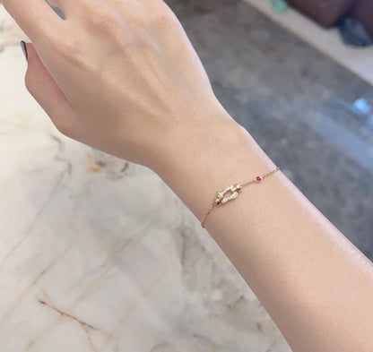 [Rosla]FORCE 10 DIAMOND CHAIN LINK PINK GOLD BRACELET