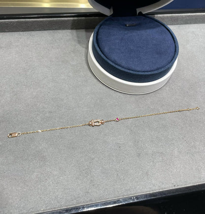 [Rosla]FORCE 10 DIAMOND CHAIN LINK PINK GOLD BRACELET