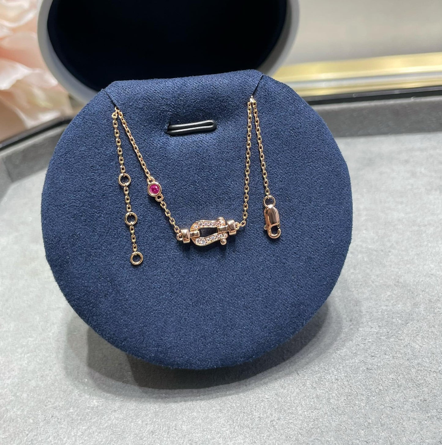 [Rosla]FORCE 10 DIAMOND CHAIN LINK PINK GOLD BRACELET