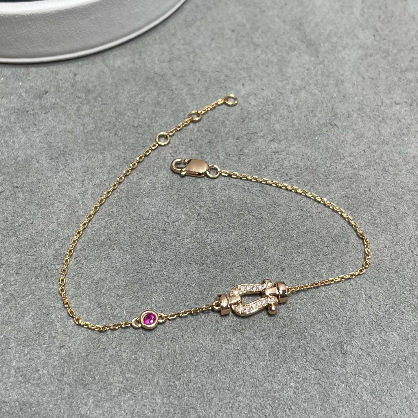 [Rosla]FORCE 10 DIAMOND CHAIN LINK PINK GOLD BRACELET