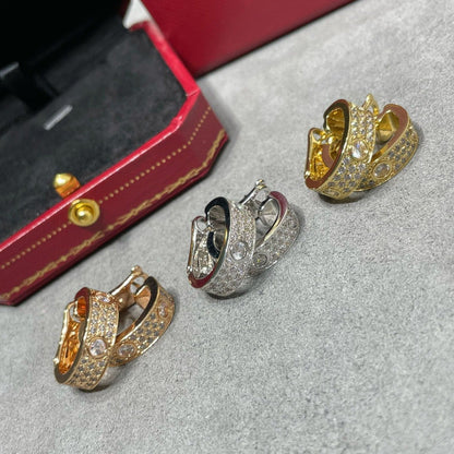 [Rosla]LOVE 5.5MM DIAMOND PAVED EARRINGS