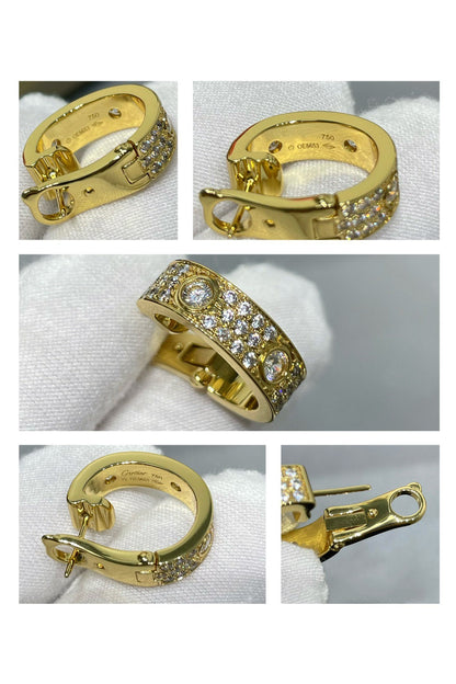 [Rosla]LOVE 5.5MM DIAMOND PAVED EARRINGS