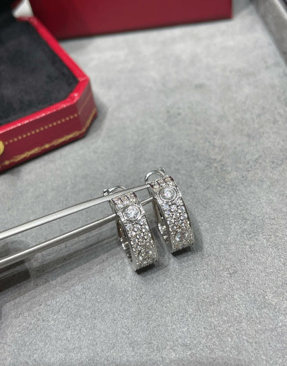 [Rosla]LOVE 5.5MM DIAMOND PAVED EARRINGS