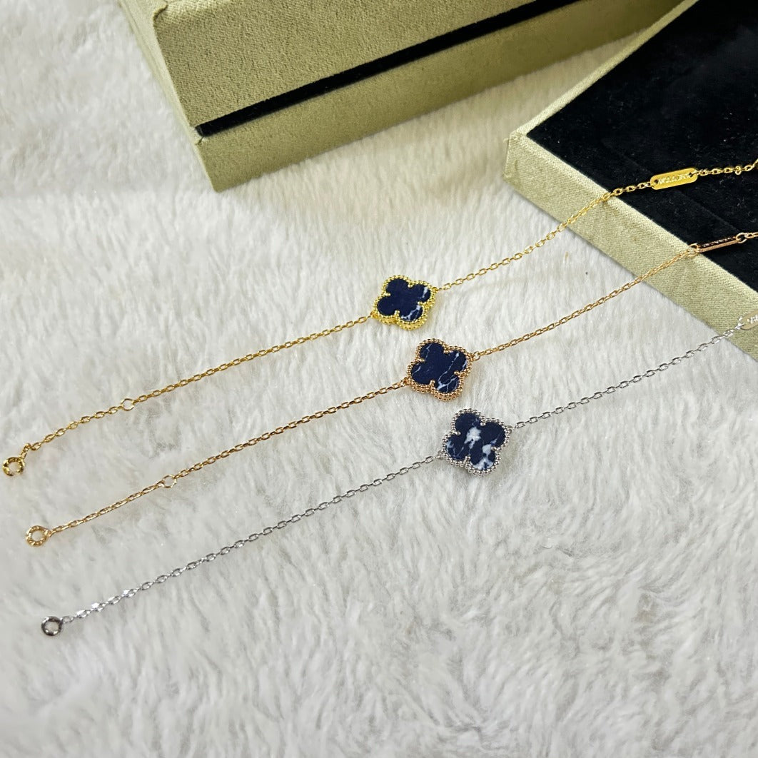 [Rosla]CLOVER 1 MOTIF PIETERSITE BRACELET