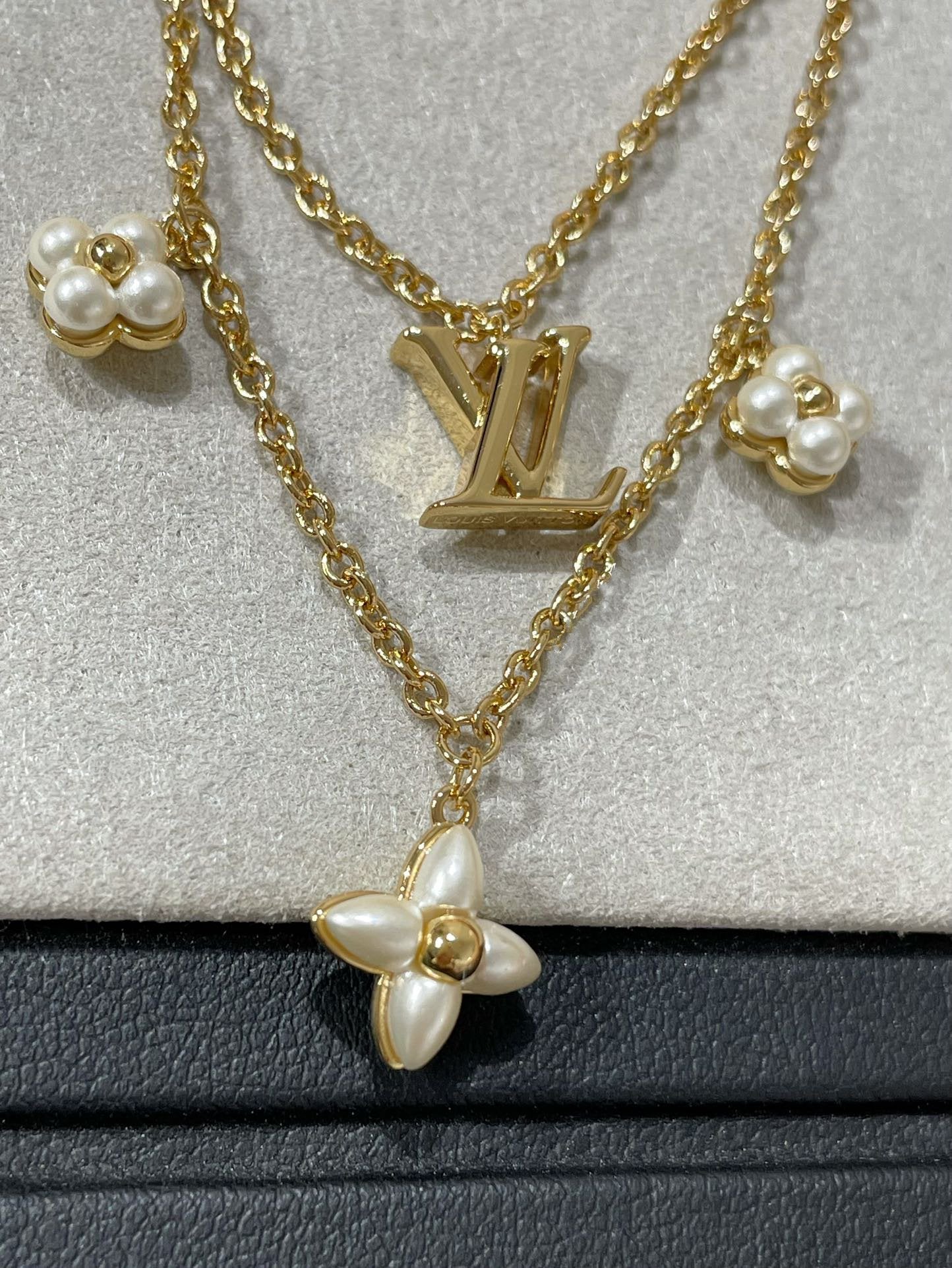 [Rosla]FLOWERGRAM GOLD MOP DOUBLE ROW NECKLACE
