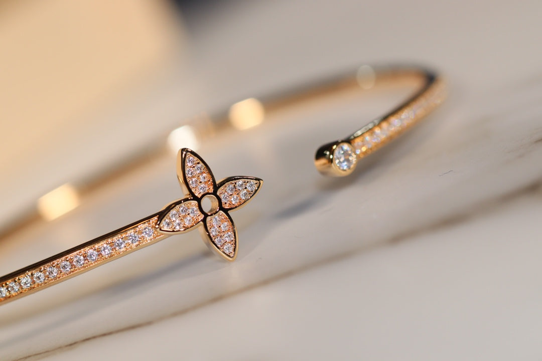 [Rosla]IDYLLE GOLD OPEN BRACELET DIAMOND PAVED