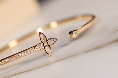 [Rosla]IDYLLE GOLD OPEN BRACELET DIAMOND PAVED