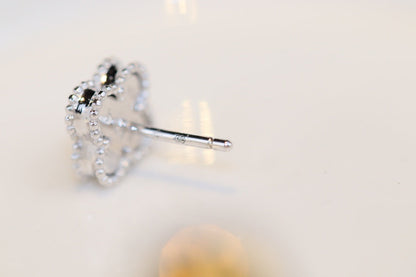 [Rosla]CLOVER MINI TURQUOISE SILVER STUD EARRINGS