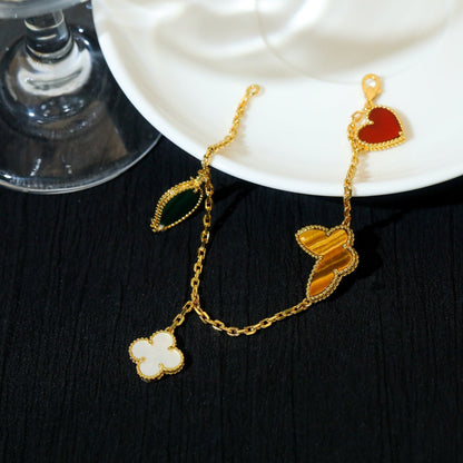 [Rosla]LUCKY SPRING 5 MOTIF GOLD BRACELET