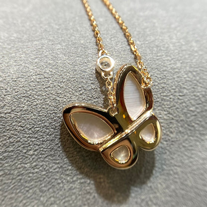 [Rosla]BUTTERFLY MOP DIAMOND NECKLACE