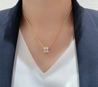 [Rosla]BEE LOVE DIAMOND PAVED 3 ROW NECKLACE