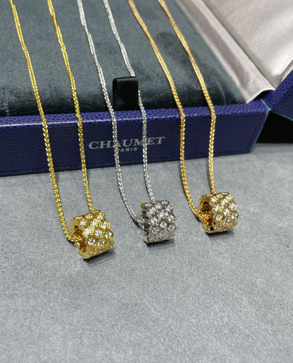 [Rosla]BEE LOVE DIAMOND PAVED 3 ROW NECKLACE