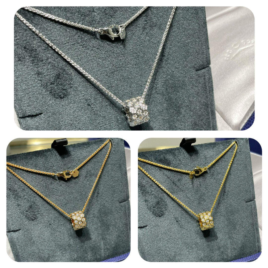 [Rosla]BEE LOVE DIAMOND PAVED 3 ROW NECKLACE