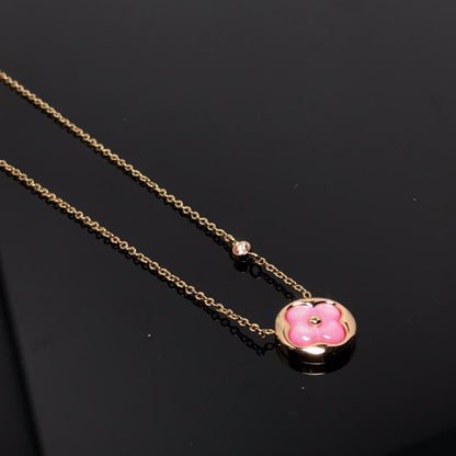 [Rosla]COLOR BLOSSOM PINK MOP SUN GOLD NECKLACE